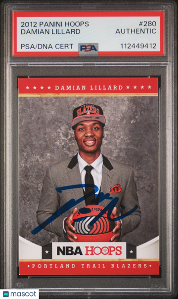 2012 Panini Hoops Damian Lillard #280 Rookie PSA A Auto A