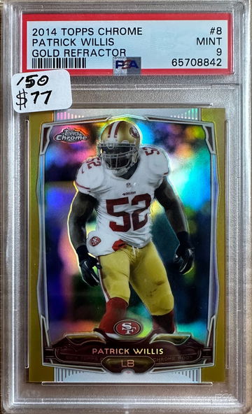 2014 Topps Chrome Patrick Willis Gold Refractor /50 PSA 9 #8 49ers