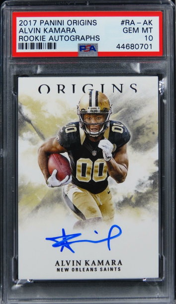 2017 Panini Origins Rookie Autographs Alvin Kamara ROOKIE #RA-AK PSA 10 GEM MINT