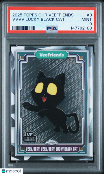 2025 Topps Chrome Veefriends Vvvv Lucky Black Cat #3 PSA 9