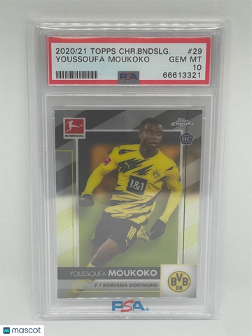 2020 Topps Chrome Bundesliga Youssoufa Moukoko #29 PSA 10