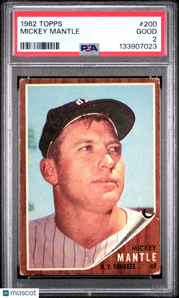1962 Topps Mickey Mantle #200 PSA 2