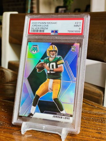 2020 Jordan Love RC Panini Mosaic Silver Prizm PSA 9 Rookie Card #211 Packers