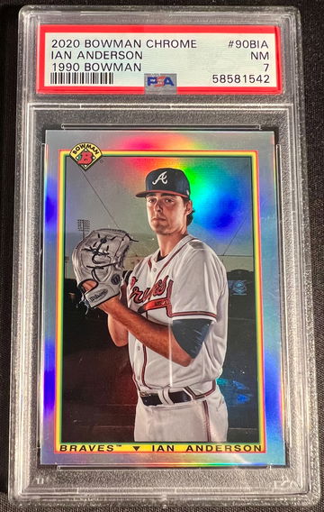 2020 BOWMAN CHROME IAN ANDERSON 1990 BOWMAN REFRACTOR PARALLEL #90BIA - PSA 7 NEAR MINT