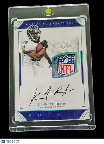 2017 Panini National Treasures Kenneth Dixon #29 Rookie Laundry Tag NFL Shield Patch