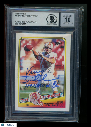 1988 Topps Vinny Testaverde #352 BGS Authentic BAS Auto 10