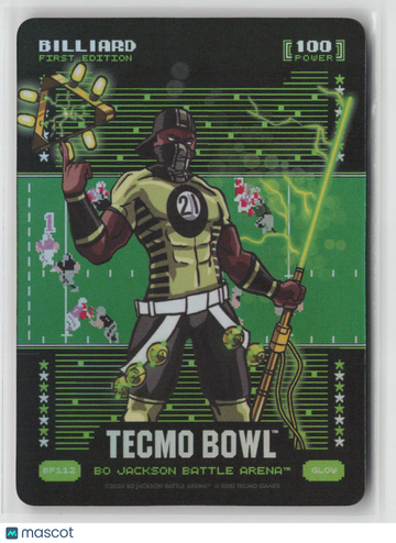 2026 Bo Jackson Battle Arena Tecmo Bowl Billiard #BF112 Battlefoil Glow 100 Power Ultra Rare Near Mint or Better