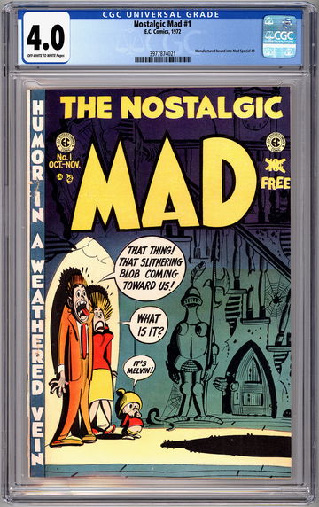 MAD #1 CGC 4.0 AKA THE NOSTALGIC MAD #1 WOOD & KURTZMAN ART 20TH ANNIV REPRINT 1952-1972