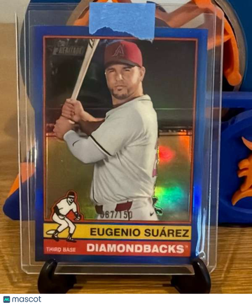 2025 Topps Heritage - Chrome Blue Refractor Eugenio Suárez #223