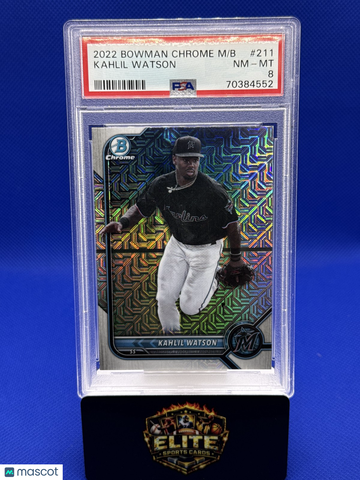 2022 Bowman Chrome Kahlil Watson #BCP-211 Prospects Mojo Refractor PSA 8