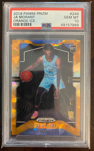 JA Morant Prizm Orange Ice Rookie RC PSA 10