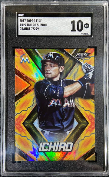 2017 Topps Fire ORANGE /299 Ichiro Suzuki SGC 10 GEM MINT Future HOFer