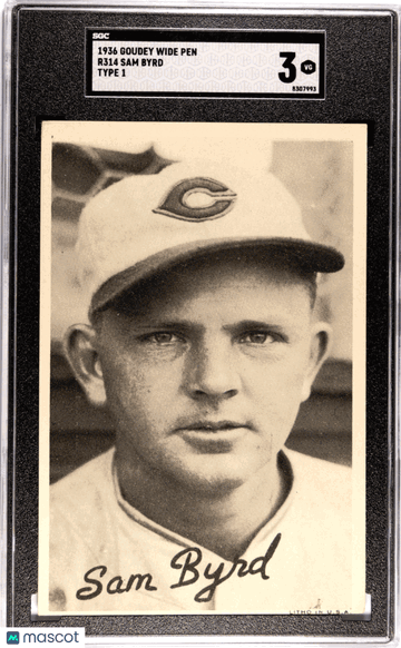 1936 Goudey Wide Pen (R314) Sam Byrd Type SGC 3