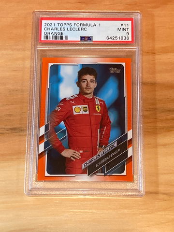 2021 Topps Formula 1 Charles LeClerc Orange Refractor /25 PSA 9 *Pop 2* None Higher