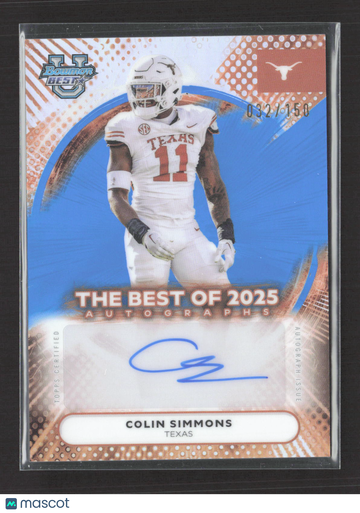 2025 Topps Bowman University Best Football Colin Simmons #BOA-CS