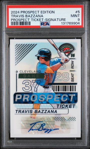 2024 Panini Prospect Edition Prospect Ticket Signature Travis Bazzana #5 PSA 9