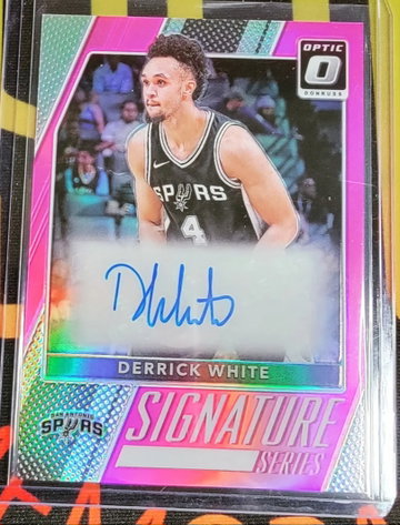 2017 optic pink holo Derrick White signature series rookie rc ssp /25 prizm refractor