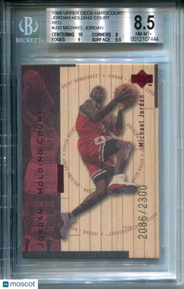 1998 Upper Deck Hardcourt Jordan Holding Court Red Michael Jordan #J30 /Michael BGS 8.5