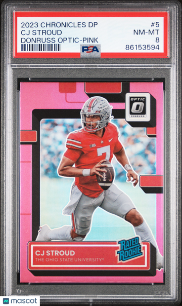 2023 Panini Chronicles Draft Picks Donruss Optic CJ Stroud Pink PSA 8