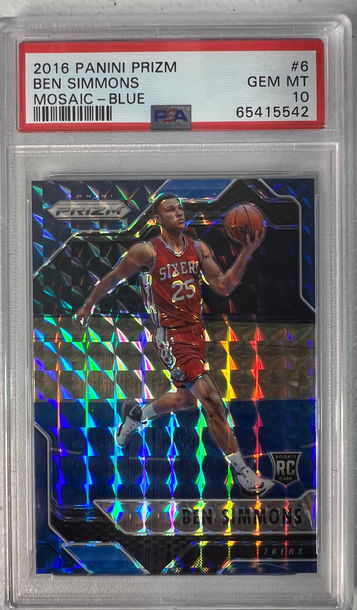 2016 Panini Prizm Mosaic Blue #6 Ben Simmons RC Rookie PSA 10