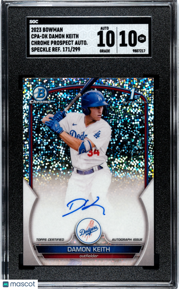 2023 Bowman Damon Keith CHR. Pros. Autograph Speckle Refractor #CPA-DK SGC 10 Los Angeles Dodgers