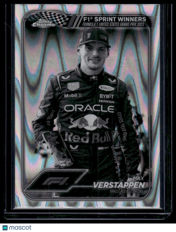 2024 Topps Chrome Formula 1 Max Verstappen #152 Black And White RayWave Refractors