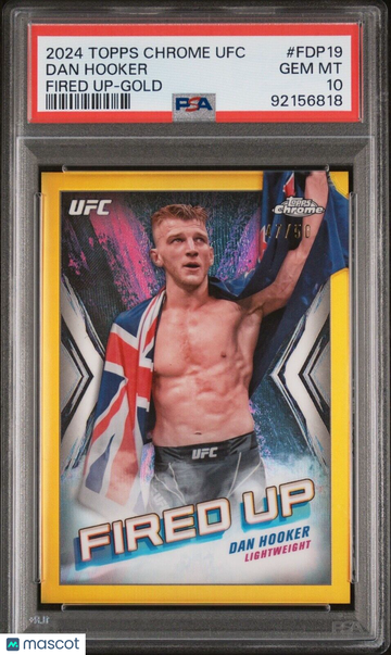 2024 Topps Chrome UFC Dan Hooker #FDP-19 Chrome Parallel/Variety Insert PSA 10
