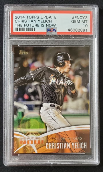 Christian Yelich 2014 Topps Update #FNCY3 #FN-CY3 The Future is Now Miami Marlins Milwaukee Brewers PSA 10