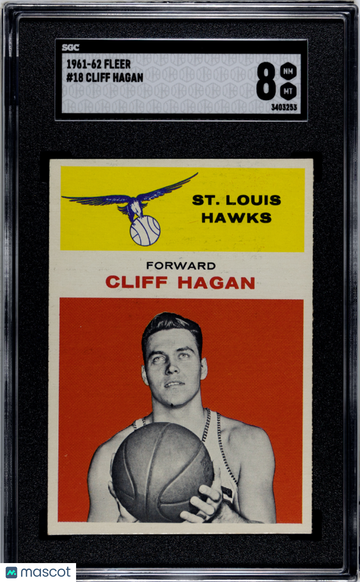 1961 Fleer Cliff Hagan #18 SGC 8