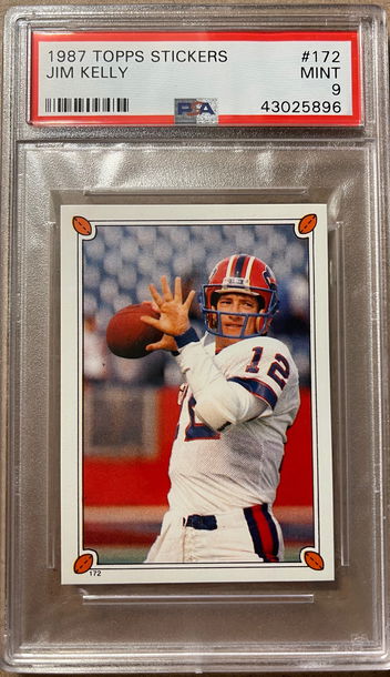 Jim Kelly 1987 Topps Sticker RC PSA 9