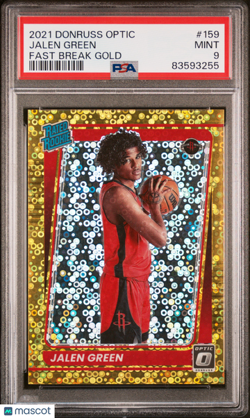 2021 Donruss Optic Jalen Green #159 RC PSA 9 Gold Prizm #4/10 Jersey Number 1/1
