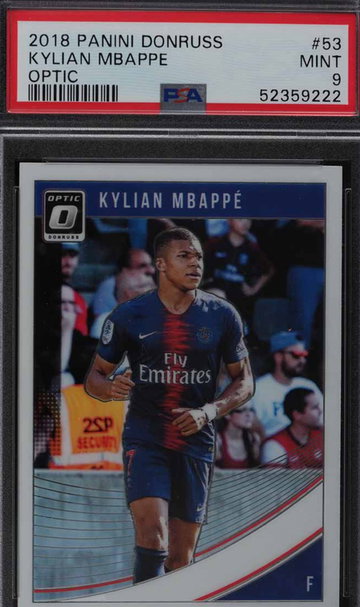 2018 DONRUSS OPTIC KYLIAN MBAPPE ROOKIE RC #53 PSA 9