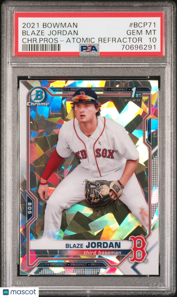 2021 Bowman Chrome Prospects Blaze Jordan #BCP71 CHR. Pros Atomic Refractor PSA 10
