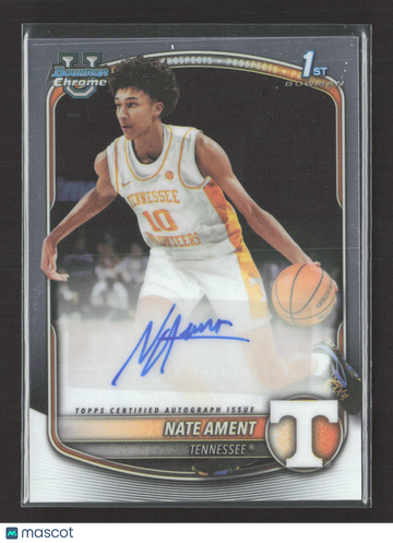 2025 Topps Bowman Chrome Nate Ament #CPA-NA Chrome Prospect Autograph Card