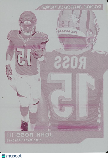 John Ross 2017 Rookie Printing Plate Auto Cincinnati Bengals