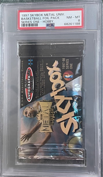 1997 Skybox Metal Universe Basketball Series 1 Hobby Foil Pack PSA 8