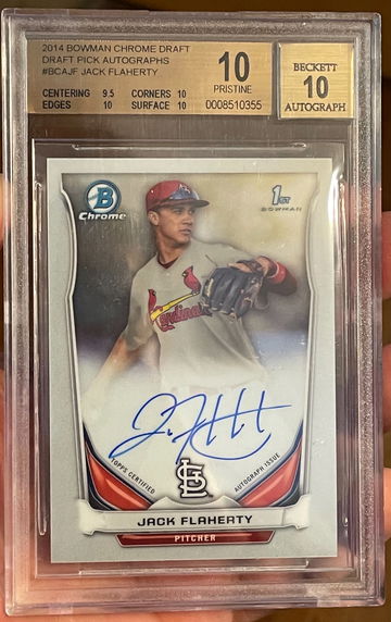 2014 Bowman Chrome Draft Jack Flaherty Auto Autograph RC Rookie BGS 10 Pristine 