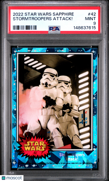 2022 Topps Chrome Sapphire Edition Star Wars Stormtroopers Attack! #42 PSA 9
