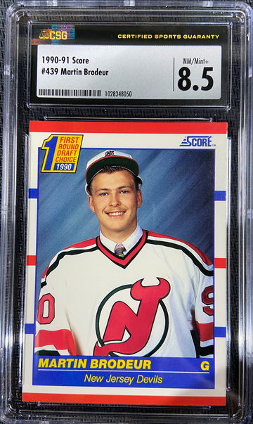 1990-91 Score ROOKIE Martin Brodeur CSG 8.5 HOFer!!