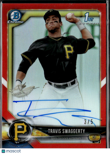 2018 Bowman Chrome Travis Swaggerty #CDA-TS Red Refractor /5