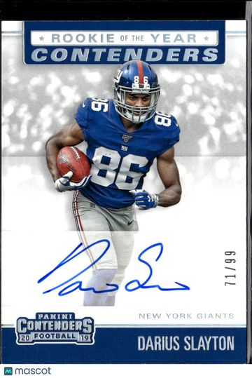 Darius Slayton 2019 Panini Contenders Rookie of the Year Contenders Auto /99 New York Giants