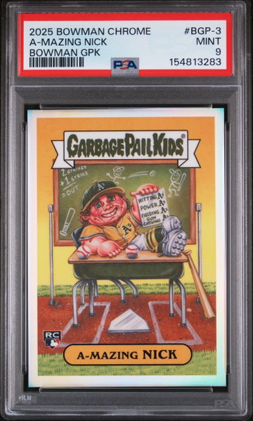 2025 Bowman Chrome Garbage Pail Kids Nick Kurtz Amazing Nick #BGP3 PSA 9