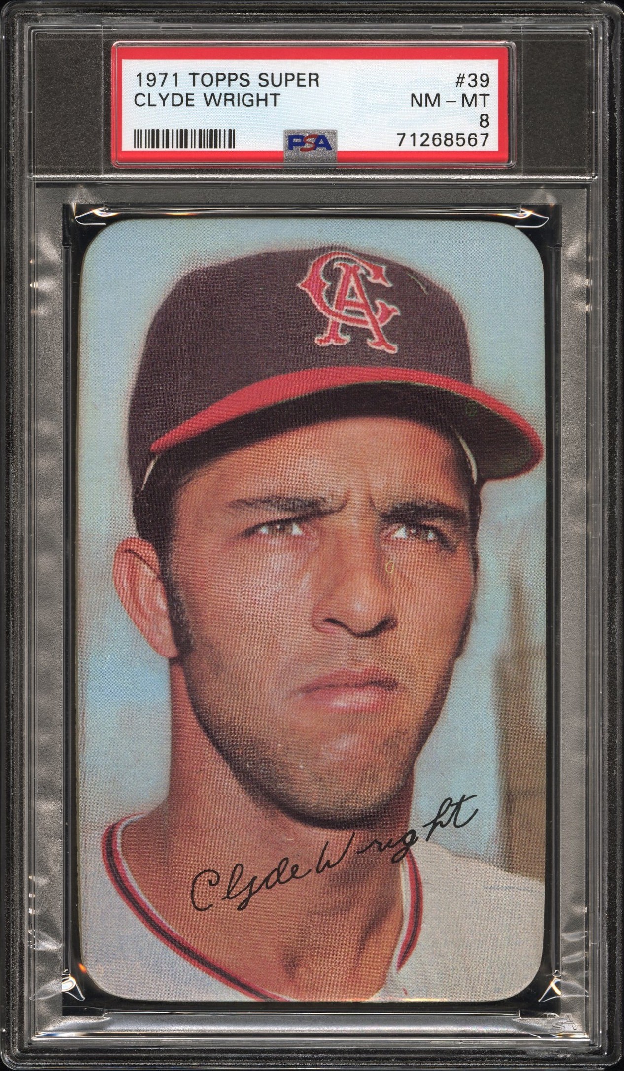 1971 Topps Super Clyde Wright #39 PSA 8 P1368