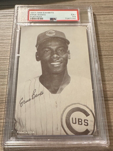 1947-1966 Exhibits Baseball ERNIE BANKS PSA 5.5 EX+