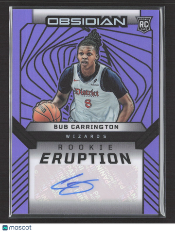 2025 Panini Obsidian Rookie Eruption Bub Carrington #REA-BUB Purple /49 RC