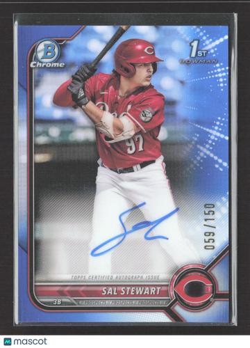 2023 Bowman Chrome Sal Stewart #CDA-SS Blue Refractor 059/150 1st Bowman Auto