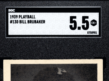 1939 Playball Bill Brubaker #130 SGC 5.5