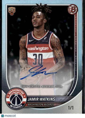 2025 Topps Bowman Basketball Jamir Watkins #RVA-JW One of One /1 RC