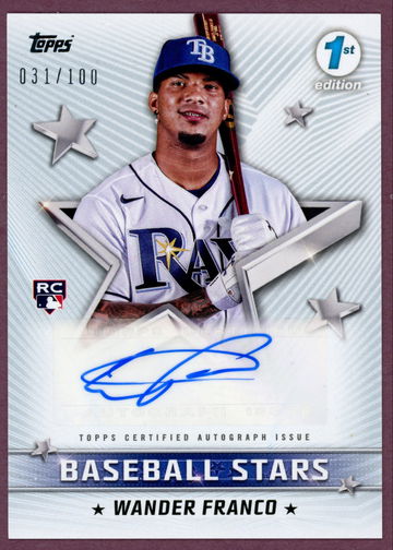 2022 TOPPS 1ST EDITION WANDER FRANCO BASEBALL STARS AUTO NUMBERED 031/100