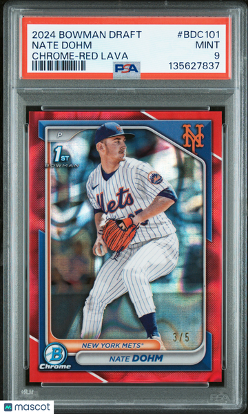 2024 Bowman Draft Nate Dohm #BDC101 Chrome Red Lava /5 PSA 9